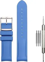 [WRISTARMOR] 20mm Curved Rubber Strap Compatible with Omega x swatch Speedmaster Moonswatch Couple Silicone Wristwatch Band