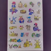 22pcs Pokemon Sticker Wearing Hat Pikachu Small Various Design 1+1Sheets