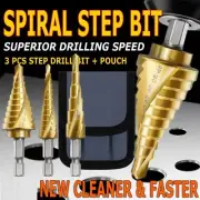 3 PCS HSS Steel Step Cone Drill Bits Titanium Bit Set Hole Cutter For Steel,Wood