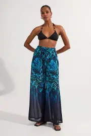 Ombre Butterfly Georgette Beach Wide Leg Pants