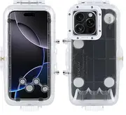 PULUZ Waterproof Case for iPhone 16 Pro Max, Protective Case 40 m / 130 ft Waterproof Diving Case, Underwater Case Cover for Surfing, Snorkelling, Kayaking, Clear