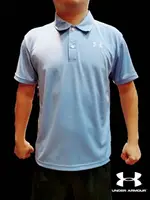 【H.Y SPORT】UNDER ARMOUR UA 男短POLO衫 藍色 正版 透氣/排汗/戶外/休閒服