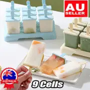 9 Cells Block Moulds Ice Cream Mold Icy Pole Jelly Pop Popsicle Maker Mould RO