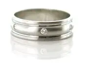 0.40 CT Men's Natural Round Diamond Eternity Band VS/G 900 Platinum By Novell