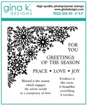Gina K. Designs Peace Love Joy Mini Stamp Set : Size 4x4