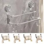 Double Suction Cup Towel Rack, Household Bathroom Towel Storage with Hooks X1C7