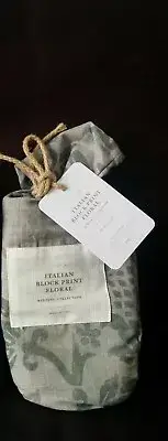 1 Restoration Hardware Italian Block Print Floral King Sham Fog NWT