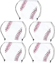 HAPINARY 5Pcs Drawstring Pouch Versatile Basketball Gym Storage Bags Durable for Sports Travel and Home Use for Parties and Events