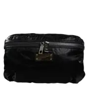 Dolce & Gabbana Black Nylon Fabric Belt Waist Fanny Pack Bag/one size/Black