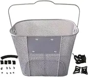 Fellflying Front Basket Quick Release - Front Handlebar Storage Basket - Quick Release Metal Basket, Detachable Metal Front Basket, Front Handlebar Storage Basket