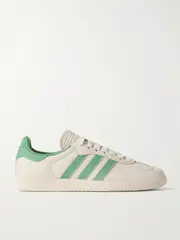 [adidas Originals] adidas Originals - + Humanrace Samba Suede-trimmed Leather Sneakers - White - UK 8.5 UK 8.5 White