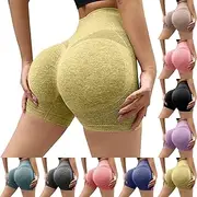 [Generic] Women's Gym Shorts Seamless Lifting Buttocks Tight Fitting High Waisted Fitness Shorts Quick Drying Sports Yoga Shorts