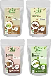 G.L.T. Henna, Amla, Aritha, Shikakai Powder For Hair (Pack of 4) 100x4 = 400gm