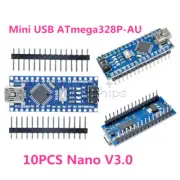 10PCS Nano V3.0 Mini USB ATmega328P-AU CH340G 5V 16MHz Driver For Arduino