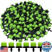 Kalolary 200Pcs Green 1/4Inch Adjustable Micro Drip Irrigation System Waterin
