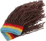 [FRCOLOR] Warm Hat Knitted Wig Cap for Women Men Cozy Beanie Hat Funny Party Headpiece Coffee