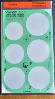 Timely No T-87 Large Full Circles Equal SpacersTemplate Drafting New In Package