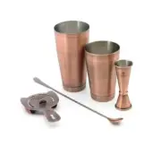 Mercer Culinary M37101ACP Barfly Basics 5 Piece Antique Copper Bartending Set