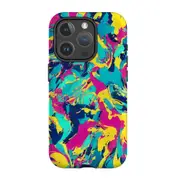 For iPhone 15 Pro Tough Case Compatible with MagSafe Abstract Strokes