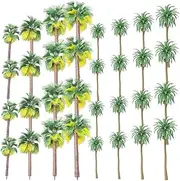 36pcs Tropical Palm Tree Model for Garden Micro Landscape Decor Lifelike Artificial Plant Adornment for Sand Table and DIY Activities