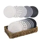 Drink Coasters ,Seagrass Basket Holder Set,10Pcs Boho Absorbent Coasters5274
