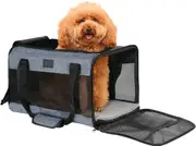 Cat Carrier Dog Carrier Pet 6.8kg , Air Approved, Large, Grey
