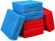 LTWHOME Compatible Replacement Coarse and Fine Foam Filter Sponge Fit for Oase Biotec 5/10/30 (3 x Blue Coarse and 3 x Red Fine Foams)