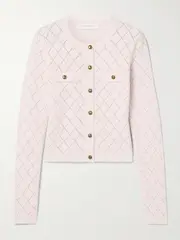 [Zimmermann] Zimmermann - Pointelle-knit Wool Cardigan - Blush - 3 3 Pink