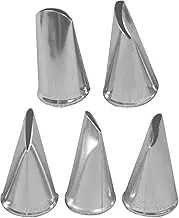 5 Piece Piping Tips Stainless Steel, Rose Petal Flower Frosting Piping Nozzles Cake Piping Icing Nozzles Cake Decorating Tips Set for for Pastry Fondant