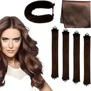 Pack of 4 Heat-Free Curlers, Blowout Curler, No Heat Required, DIY Heatless Curls Blowout, Overnight Curlers with Hooks, Suitable for Most Hair Types