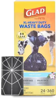 Glad for Pets Large Tear-Resistant Scented Dog Waste Bags Value Pack