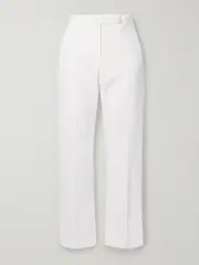 [Max Mara] Max Mara - Okra Cotton-blend Flared Pants - White - UK 6 UK 6 White