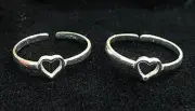 Indian Traditional Elegant Silver Heart Shape Simple Toe Ring For Woman