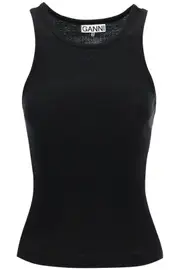 [GANNI] GANNI ribbed tank top XS Black