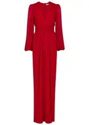 Rebecca Vallance Samantha Metallic Plissé Gown - Red - 12 (UK12 / M) 12 (UK12 / M)