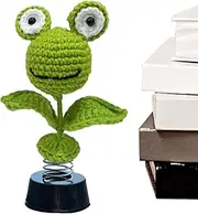 Car Dashboard Decorations, 15x5x5cm Dashboard Sunflower Frog Duck Bobblehead Car Decor, Adorable Animated Bobble Dancer Decor, Aesthetic Accessories for Women, Men
