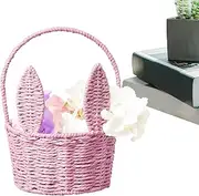 Easter Basket Bunny - Portable Storage Organizer Party Decor | Compact Natural Classic Aesthetic Decor for Bedroom Patio Picnic Candy Home Holiday