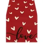 Red Love Valentine's Day Table Runner, Seasonal Anniversary Kitchen Dining4547
