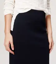 Ann Taylor LOFT Knit Diamond Jacquard Pull On Skirt Size XX-Small True Navy Colo