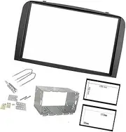 Vuzmode Double DIN Car Radio Frame Installation Kit, 2 DIN Front Panel Frame Stereo, for 147 Alfa GT Black line Car Radio Dashboard Panel