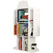 Bookshelves kids bookshelf Robot bookshelf white Bookcase Book Storage