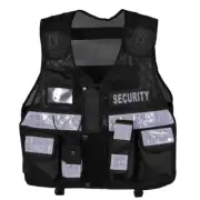 0135 BLACK SECURITY TACTICAL VEST [Sizes- Small-5XL]