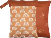 2 Pack Wet Dry Bags for Baby Cloth Diapers, Waterproof Nappy Bag Organizer, Reus