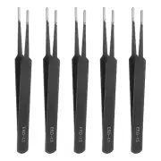 5Pcs Precision Tweezers Set ESD-13 Round Anti-Static Craft Tweezers Kit