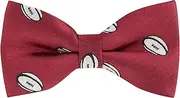 [King & Priory] Rugby Ball Burgundy Red Herringbone Embroidered Bow Tie