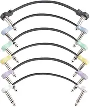 Snblzhef 6 Packs 16cm Guitar Effect Pedal Flat Patch Cables Instrument Guitar Pedal Cable Connectors Patch Cable Multicolor