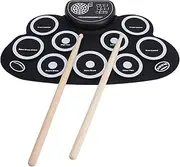 Electronic Drum Set, 9 Pads Roll Up Drum Pad Electric Drum Set with Drumsticks, Professional Drum Practice Pad Xmas Birthday Kids