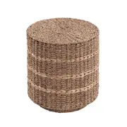 Design Square Aviva Woven Round Top Side End Lamp Table Natural