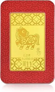 [CHOW SANG SANG] Chinese Gifting Collection 999 24K Solid Gold Horse Ingot for Unisex 91163D