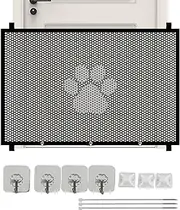 Mesh Pet Gate, Retractable Stair Barrier, Breathable Detachable Safety Fence 43.31x30.71 inches, Indoor Outdoor Doorway Guard, Home Staircases Patios Porches, Robust Frame